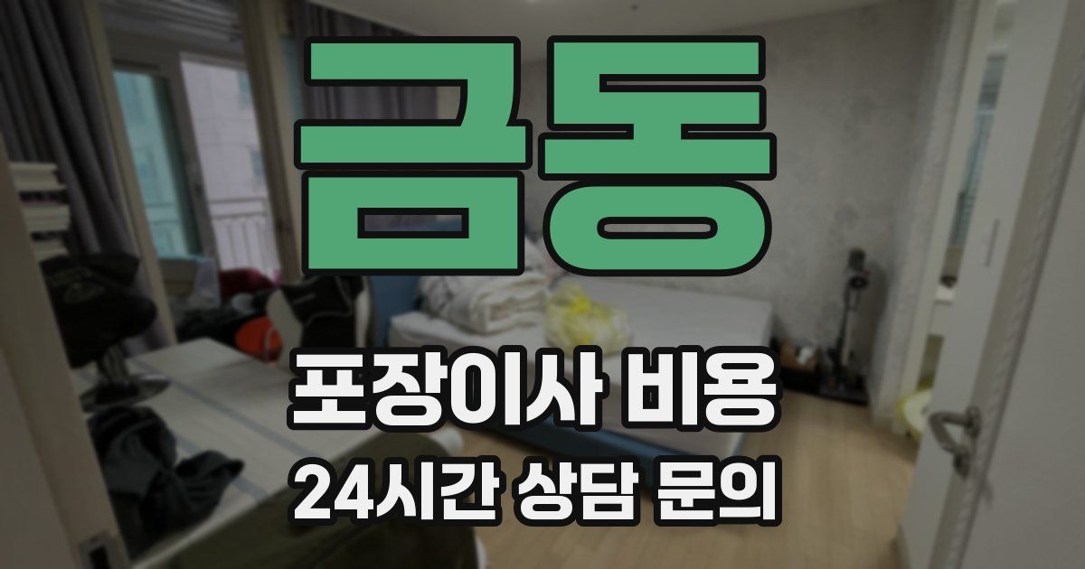 금동 포장이사 비용