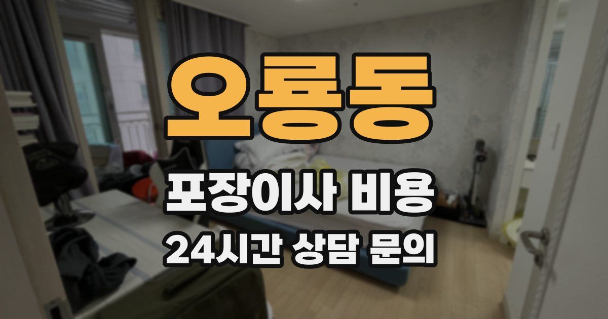 오룡동 포장이사 비용