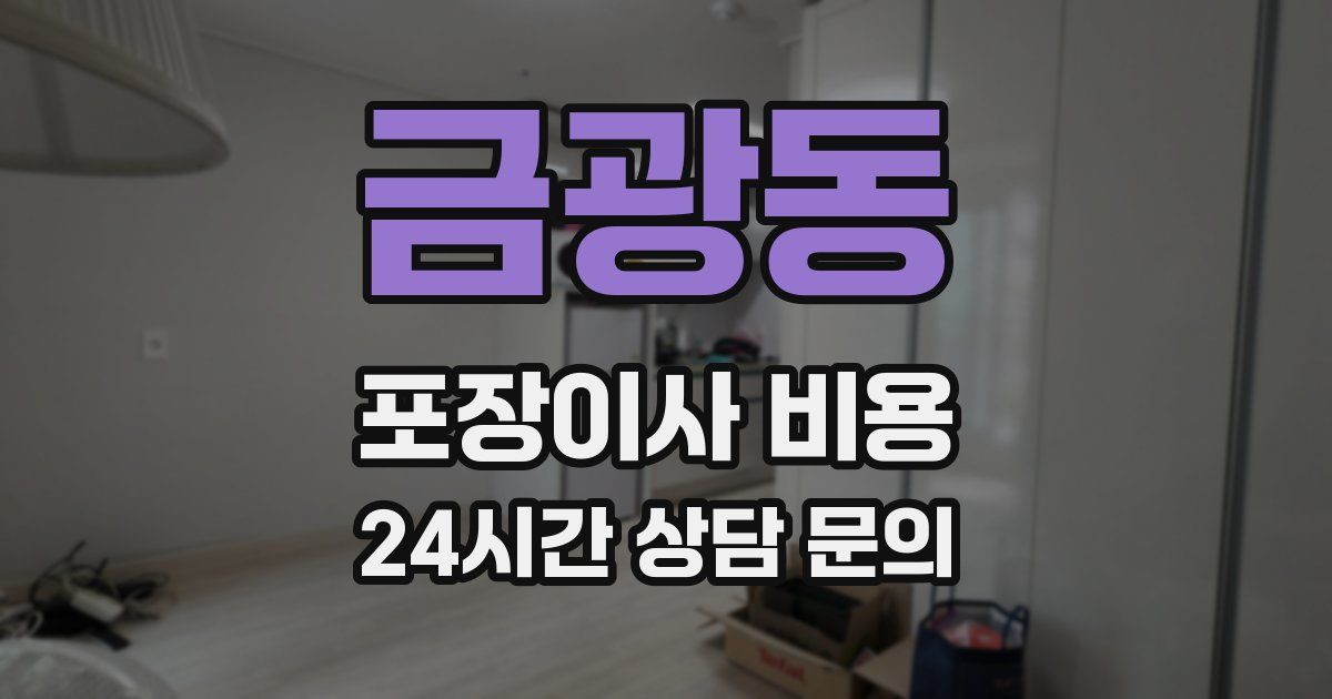 금광동 포장이사 비용