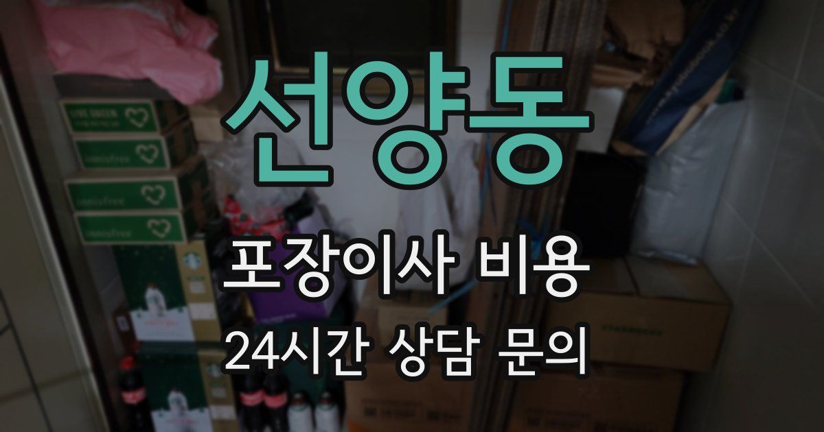 선양동 포장이사 비용