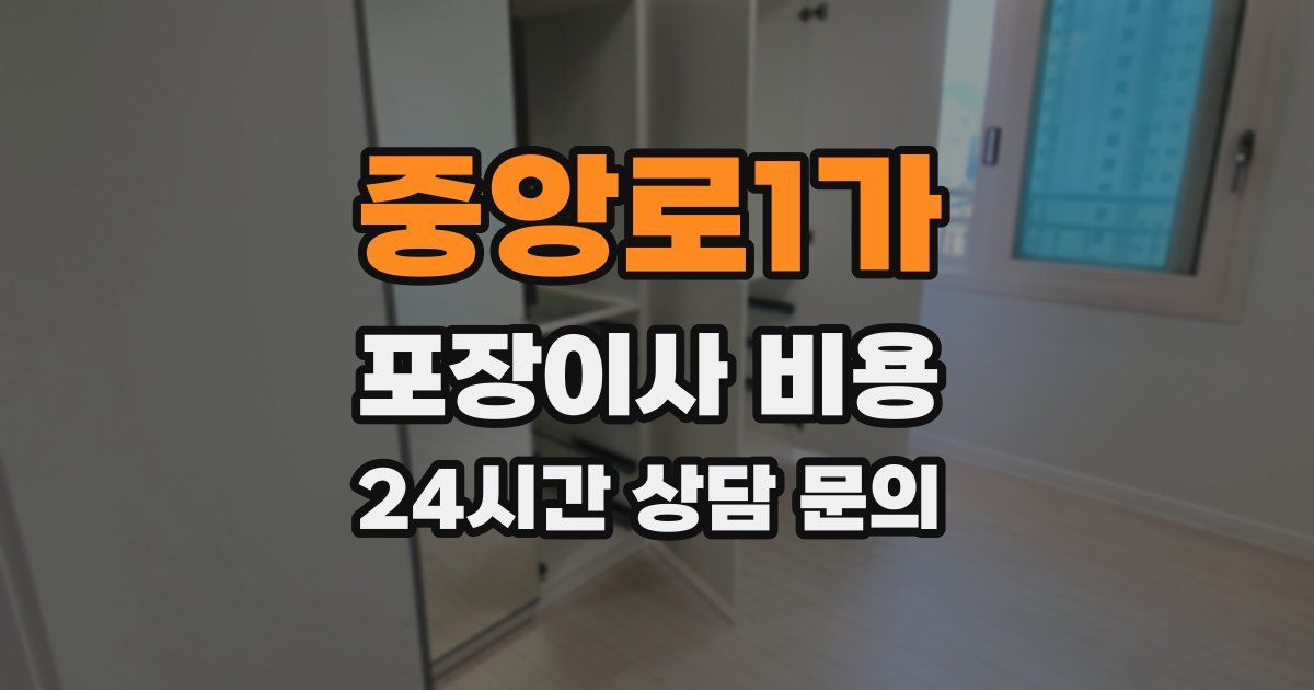 중앙로1가 포장이사 비용