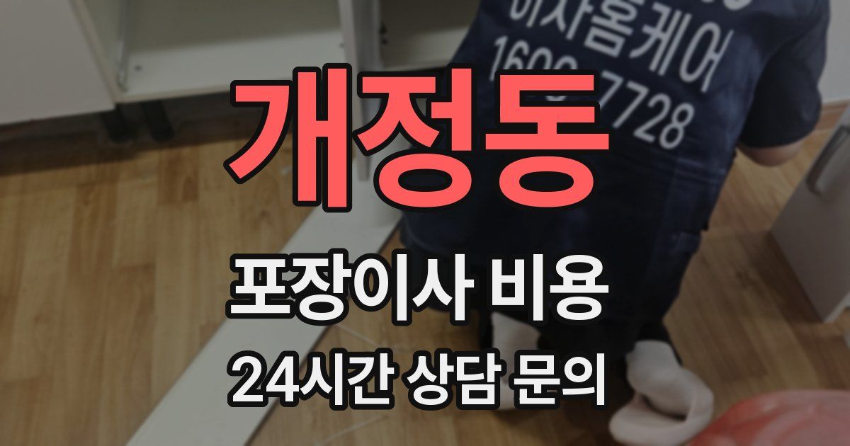 개정동 포장이사 비용