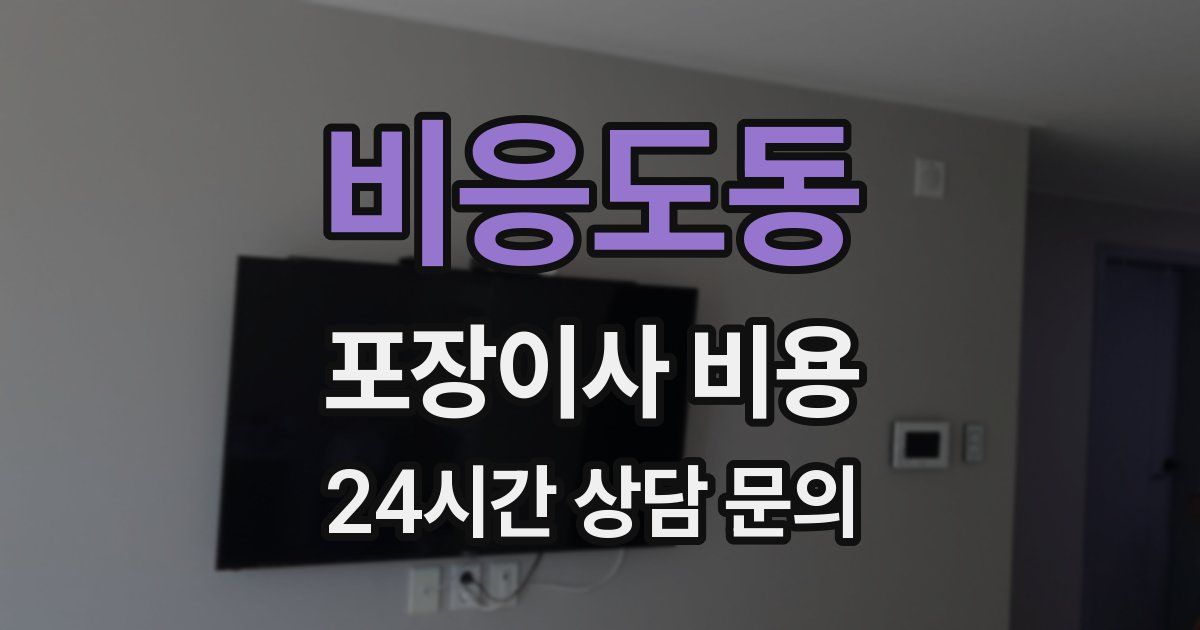 비응도동 포장이사 비용