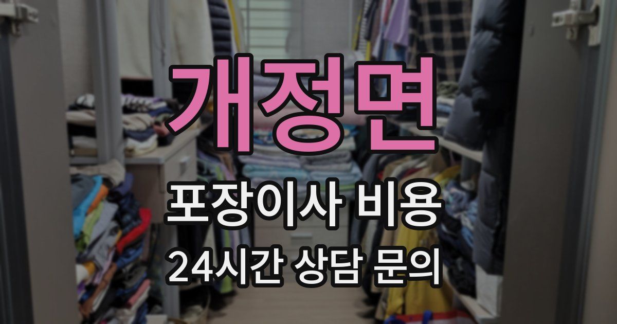 개정면 포장이사 비용