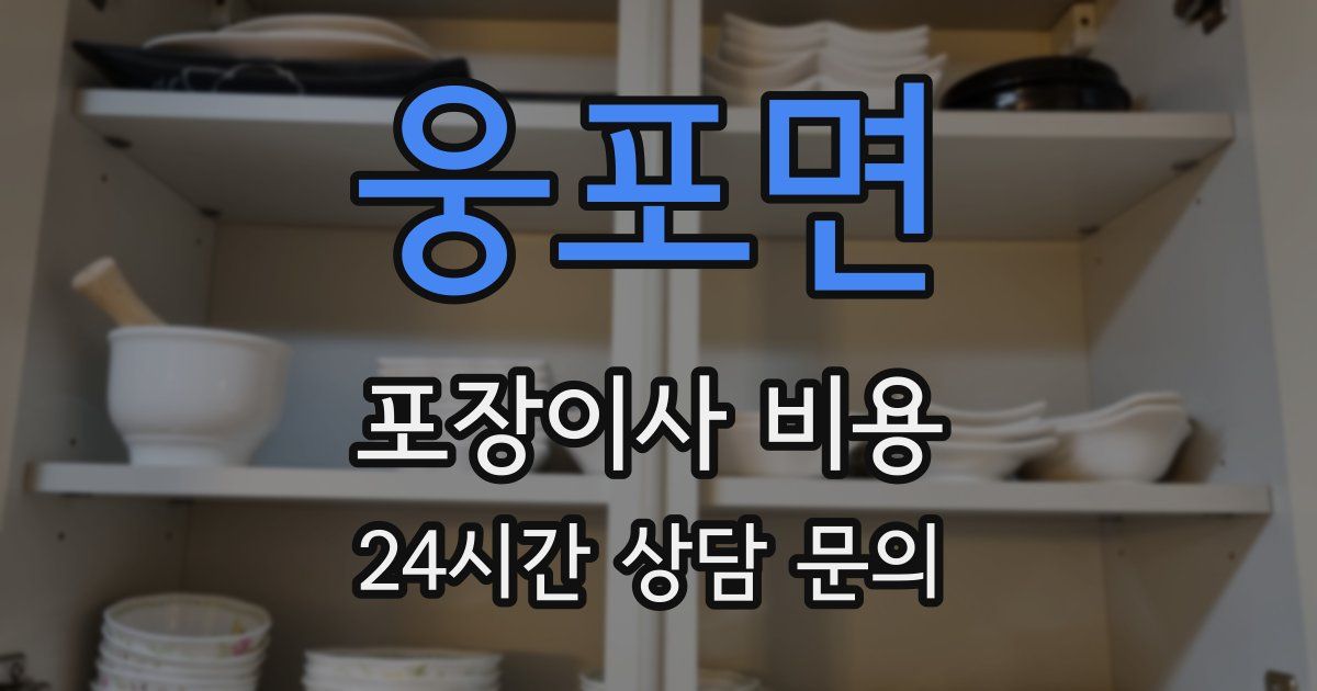 웅포면 포장이사 비용