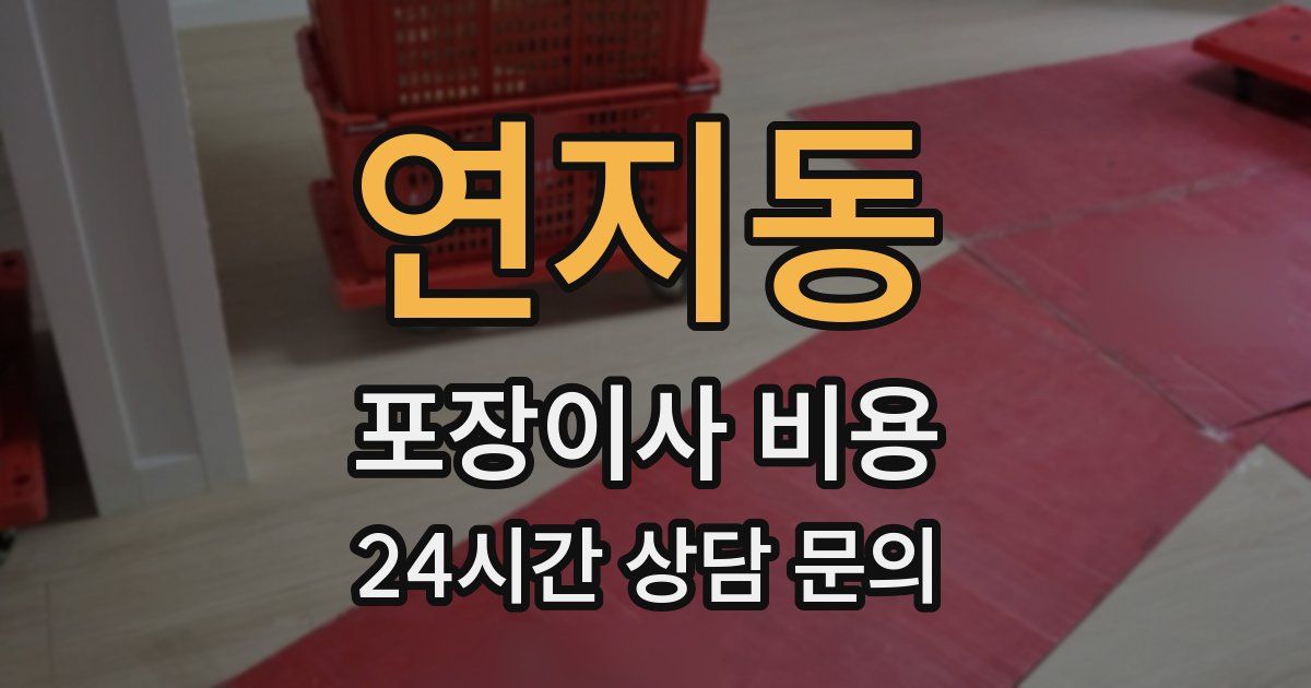 연지동 포장이사 비용