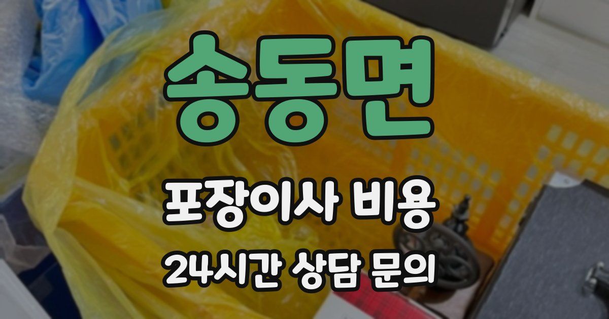 송동면 포장이사 비용