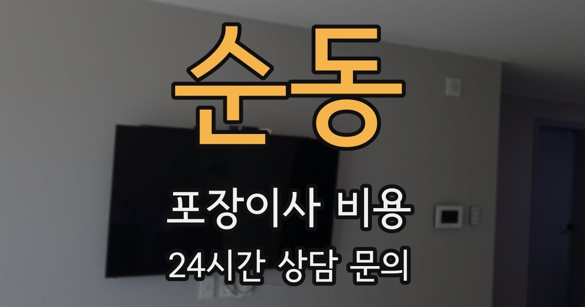 순동 포장이사 비용