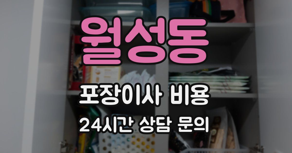 월성동 포장이사 비용