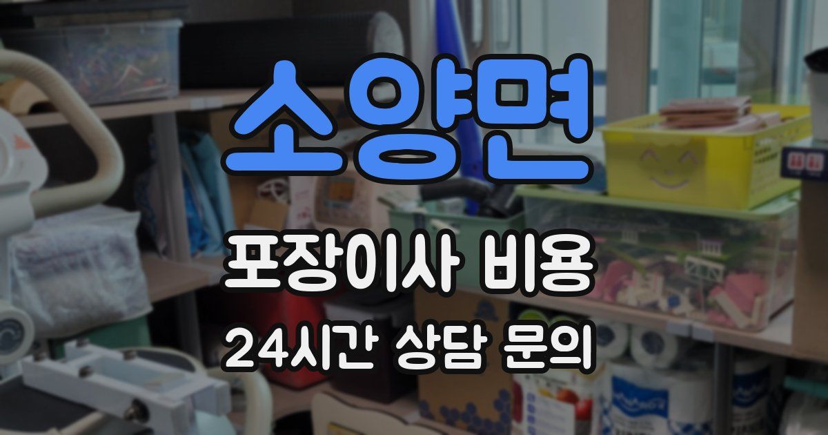 소양면 포장이사 비용