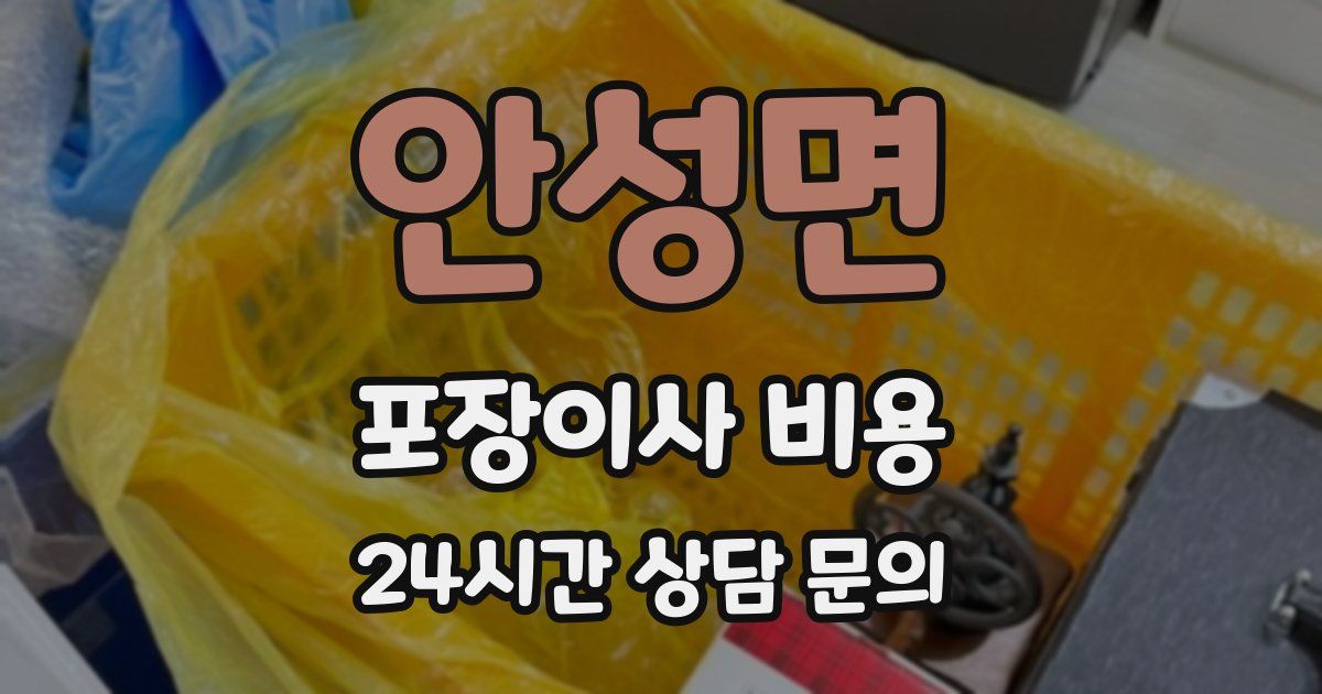 안성면 포장이사 비용