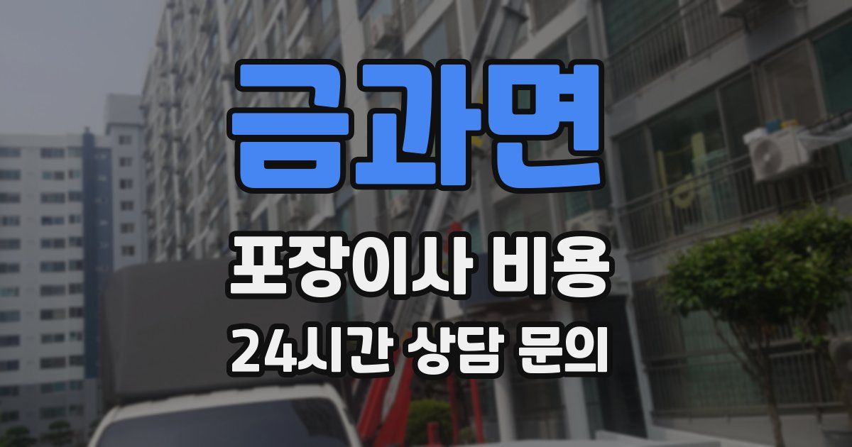 금과면 포장이사 비용
