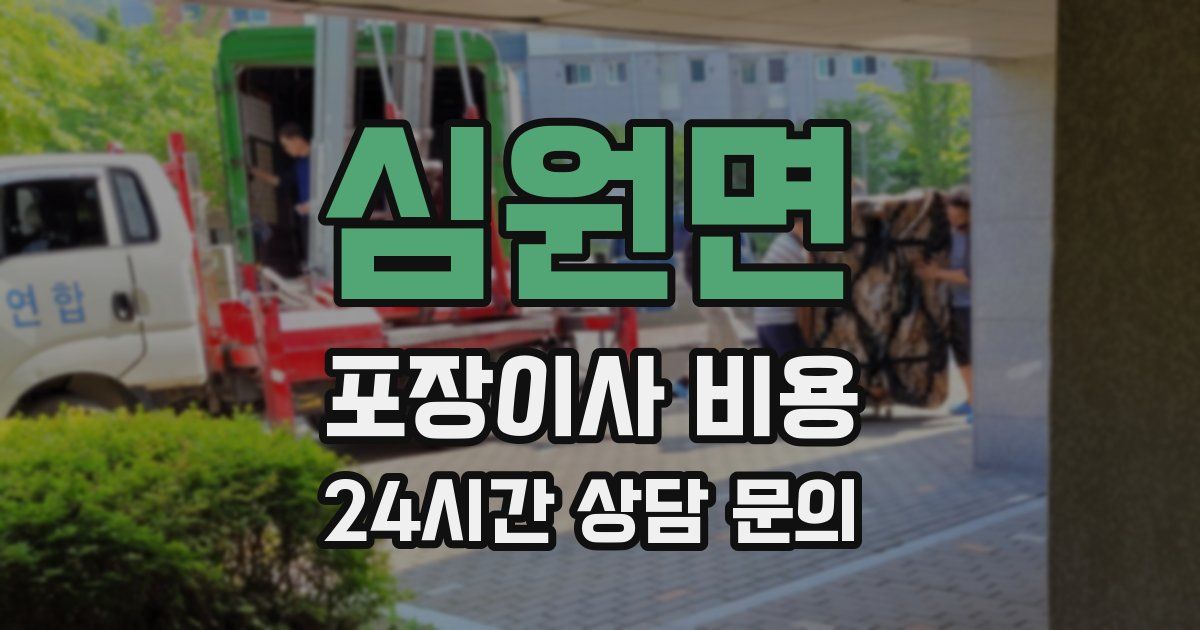 심원면 포장이사 비용
