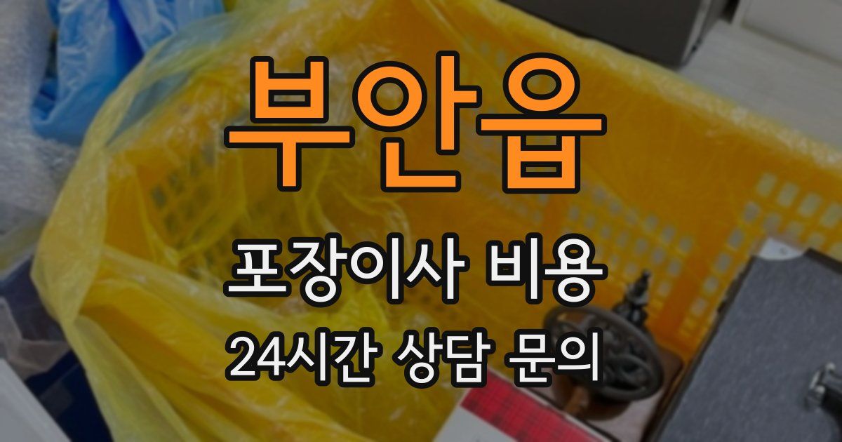 부안읍 포장이사 비용