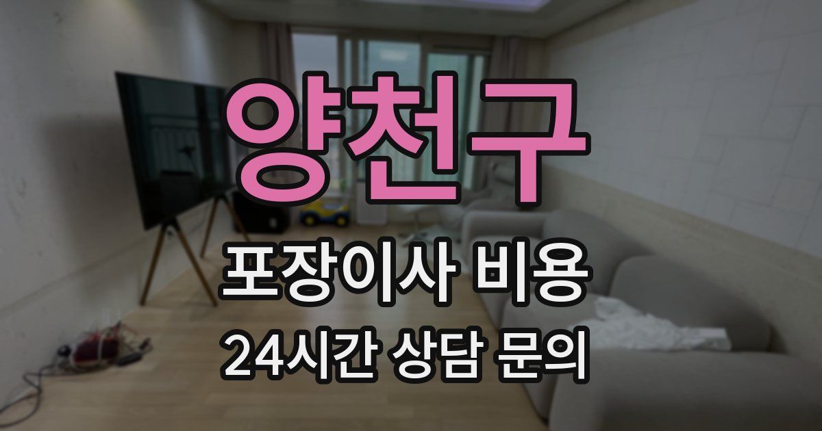 양천구 포장이사 비용