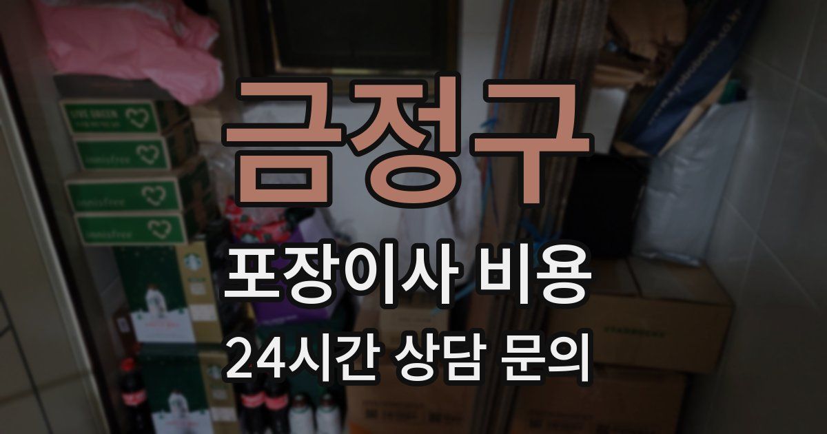 금정구 포장이사 비용