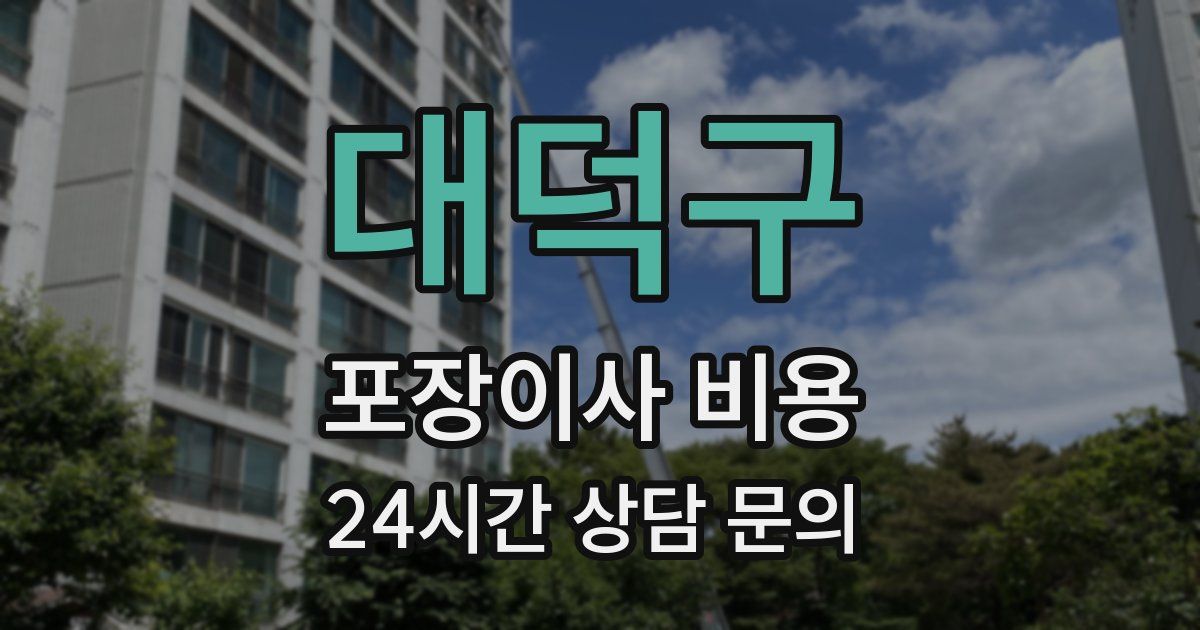 대덕구 포장이사 비용