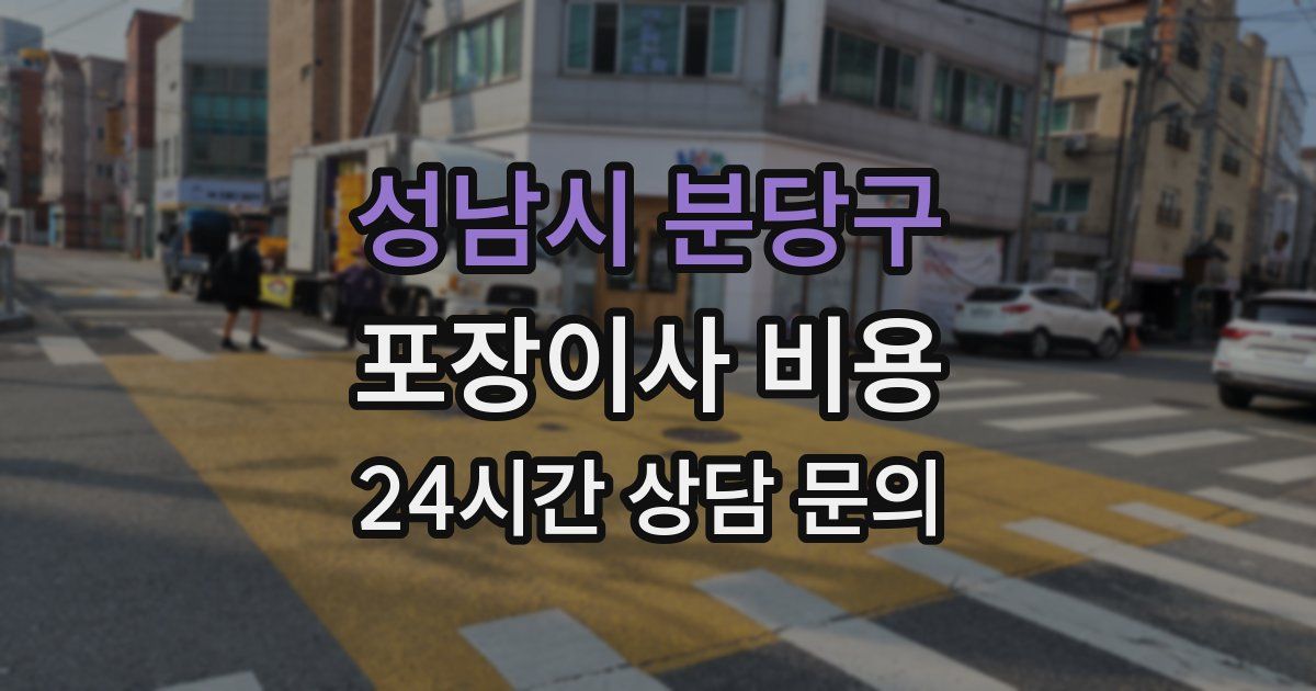 성남시 분당구 포장이사 비용