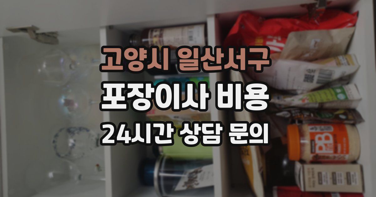 고양시 일산서구 포장이사 비용