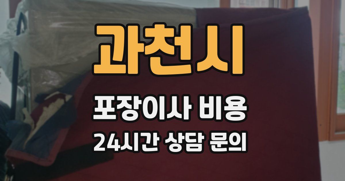 과천시 포장이사 비용