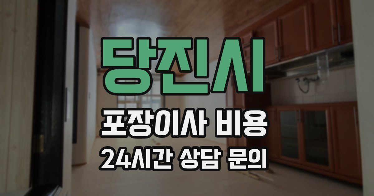 당진시 포장이사 비용