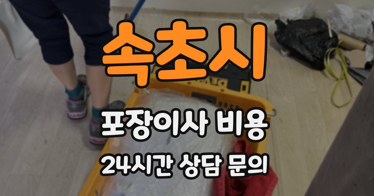 속초시 포장이사 비용