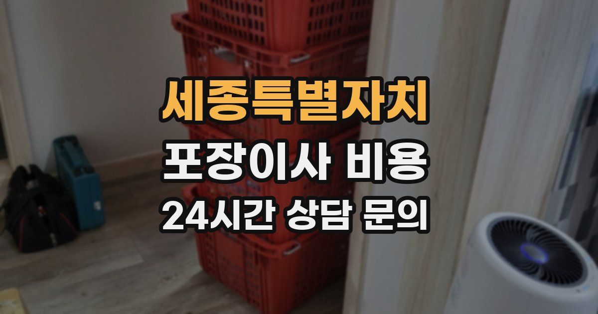 세종특별자치 포장이사 비용