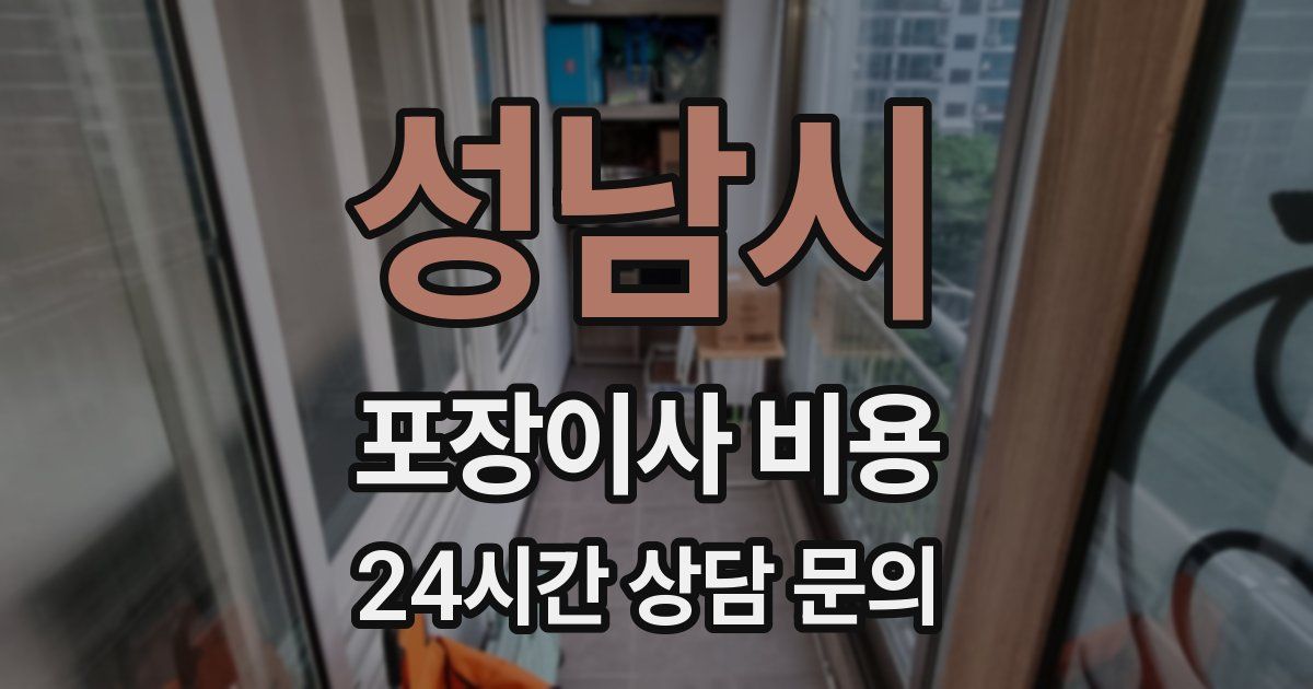 성남시 포장이사 비용