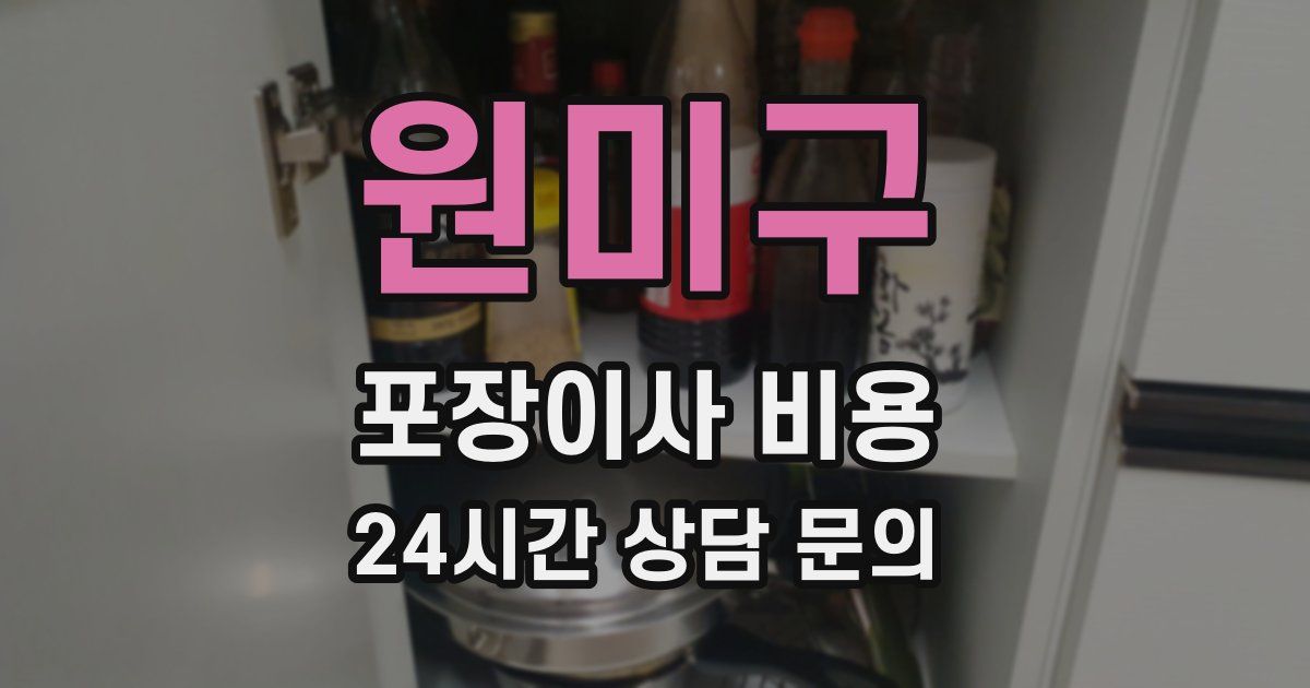 원미구 포장이사 비용
