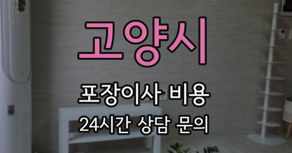 고양시 포장이사 비용