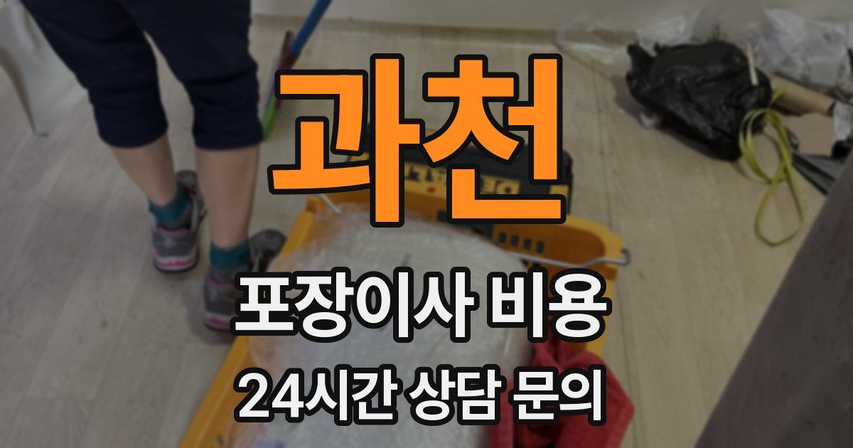 과천 포장이사 비용