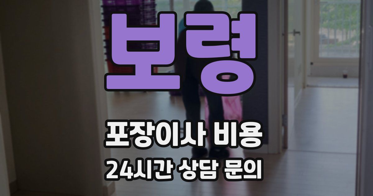 보령 포장이사 비용