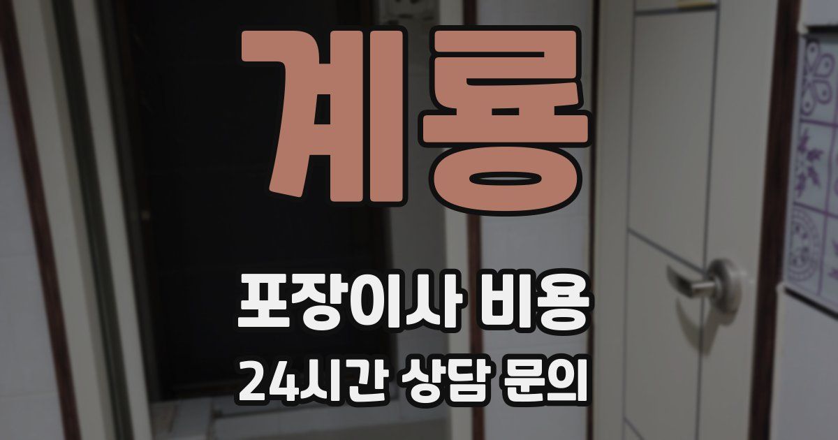 계룡 포장이사 비용