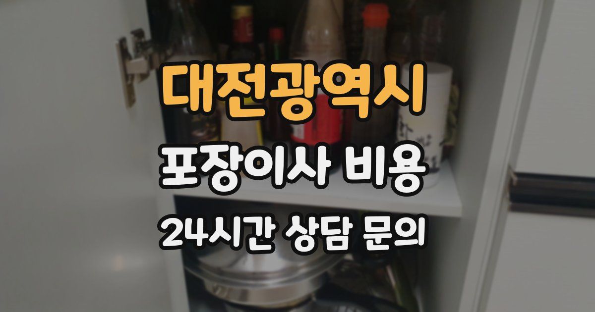 대전광역시 포장이사 비용