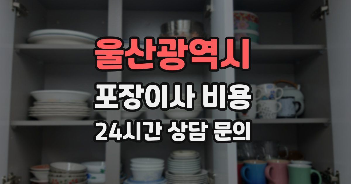 울산광역시 포장이사 비용