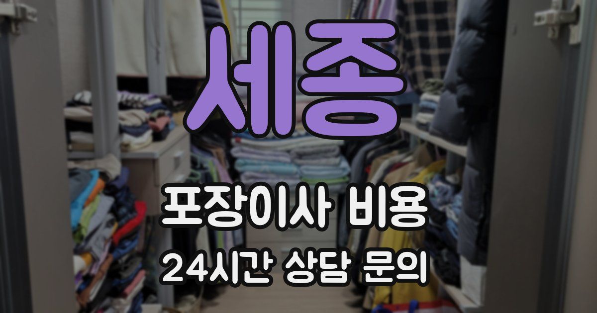 세종 포장이사 비용