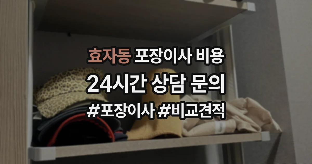 효자동 포장이사 비용