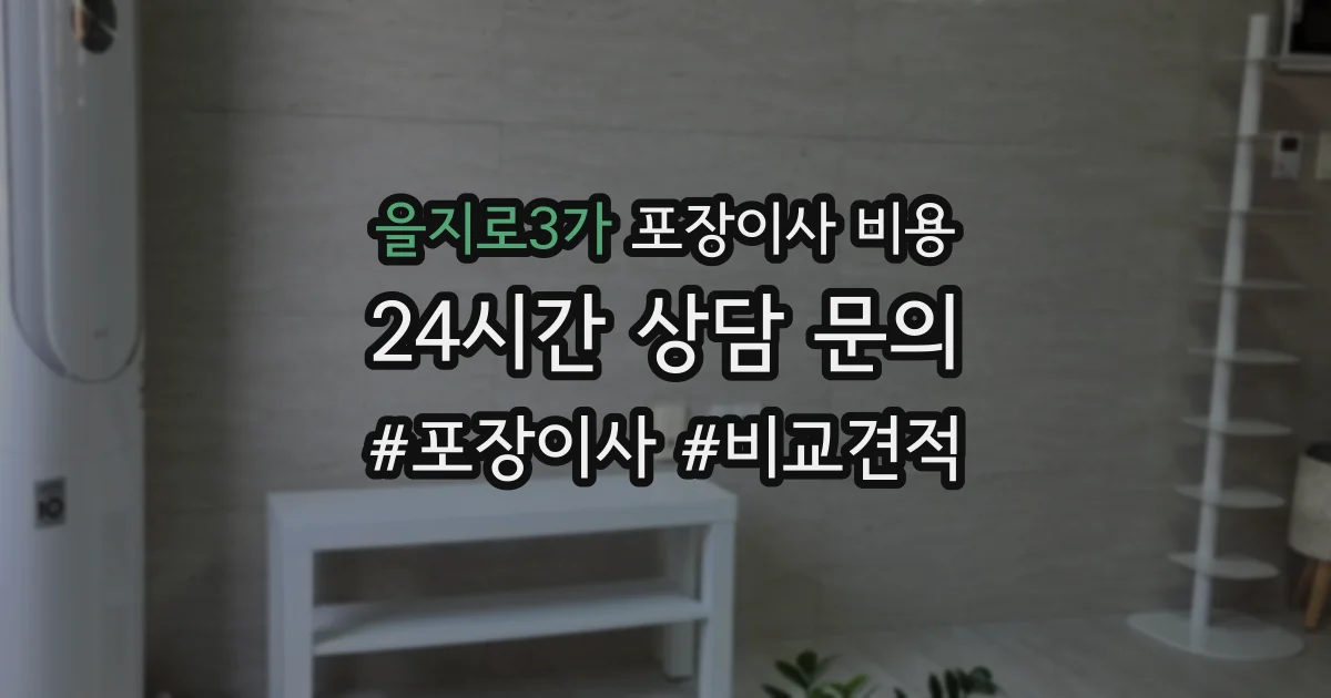을지로3가 포장이사 비용