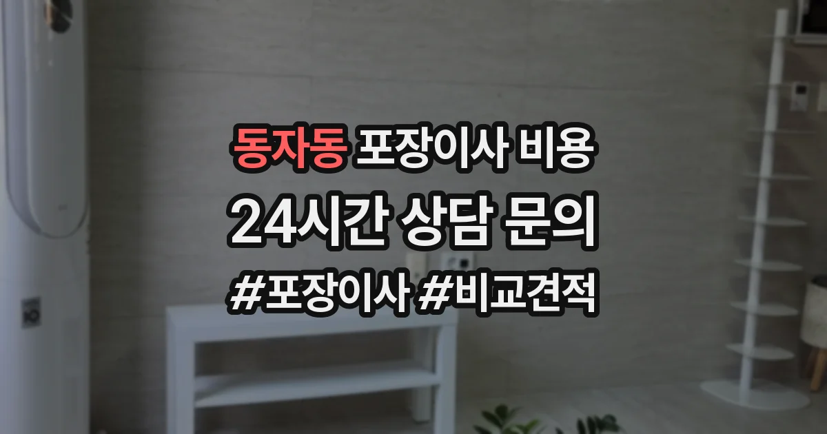 동자동 포장이사 비용