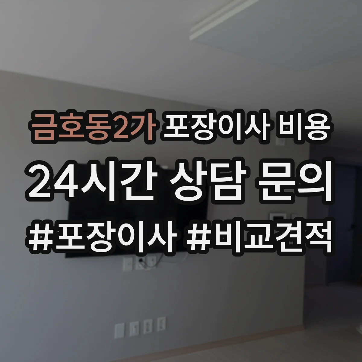 금호동2가 포장이사 비용