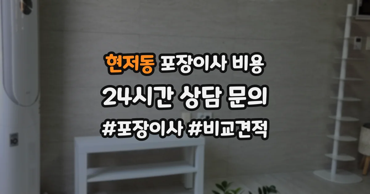 현저동 포장이사 비용