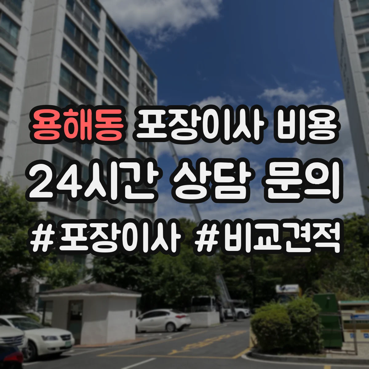 용해동 포장이사 비용 포장테이프·신문지 등 제공 항목 점검