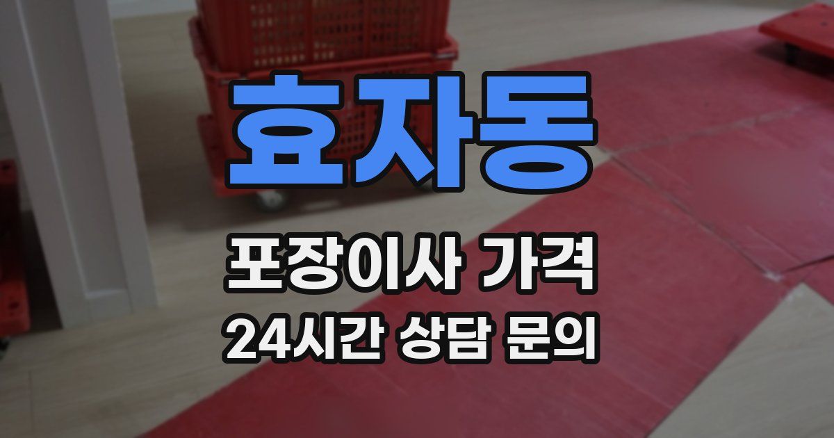 효자동 포장이사 가격