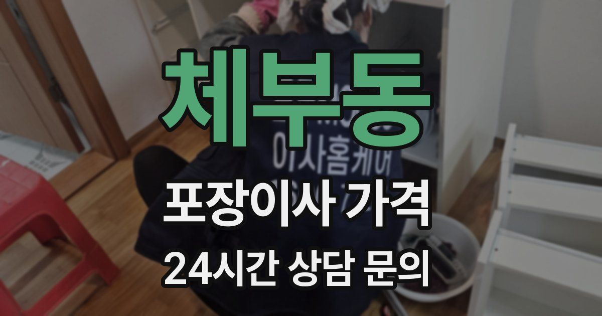 체부동 포장이사 가격