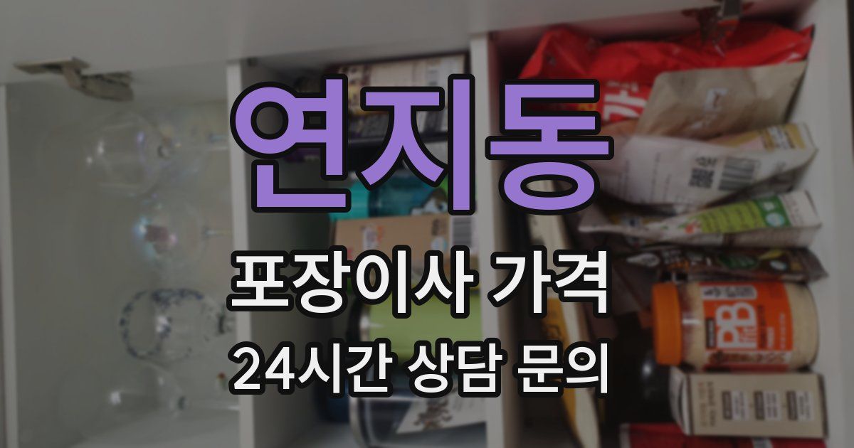 연지동 포장이사 가격