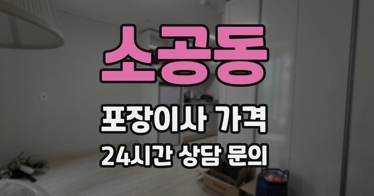 소공동 포장이사 가격