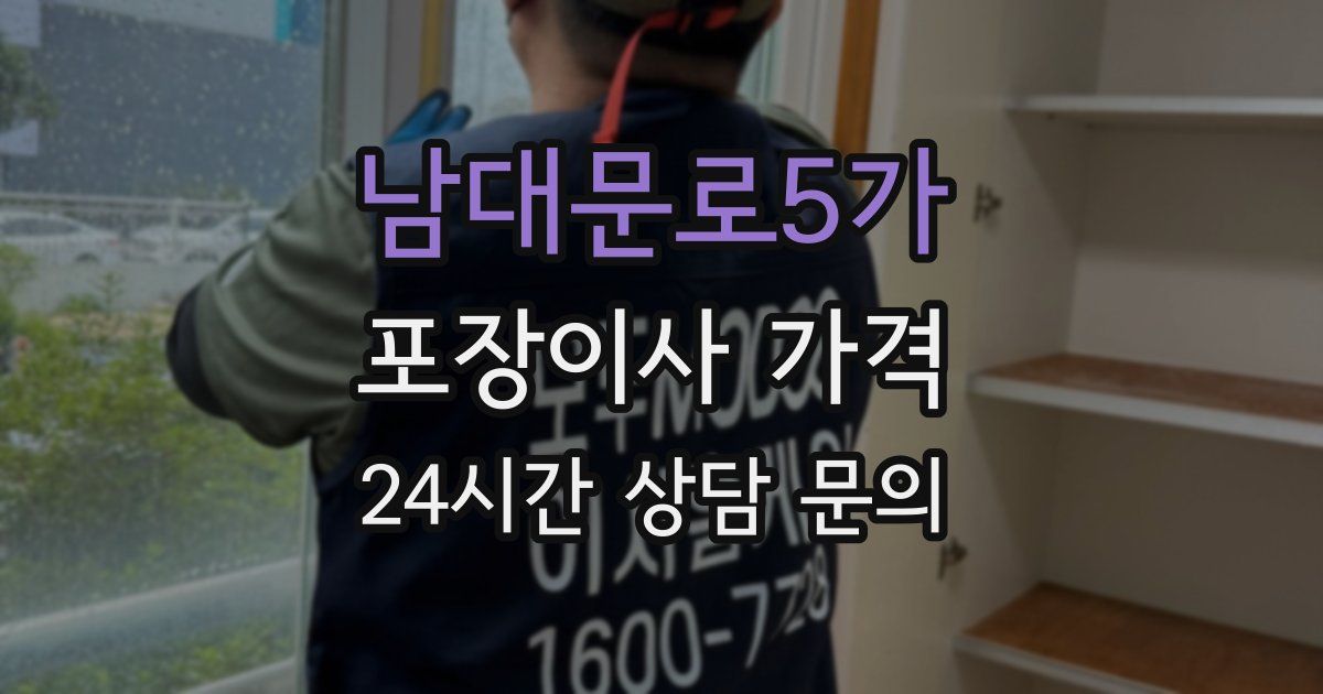 남대문로5가 포장이사 가격