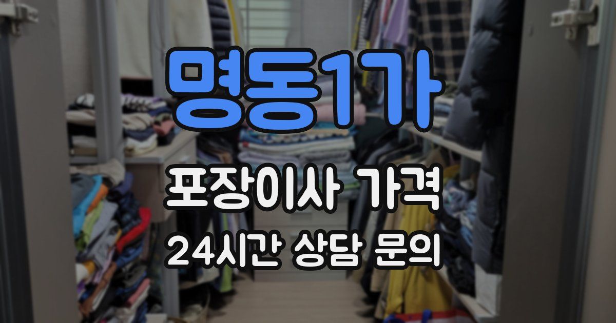 명동1가 포장이사 가격