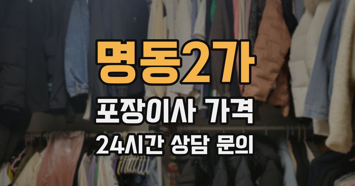 명동2가 포장이사 가격