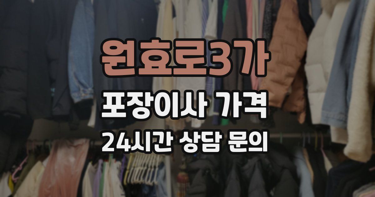 원효로3가 포장이사 가격